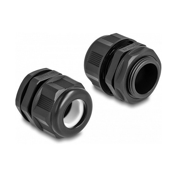 DeLOCK Prensaestopas EX M25 Negro, 2 Piezas