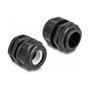 DeLOCK Prensaestopas EX M25 Negro, 2 Piezas