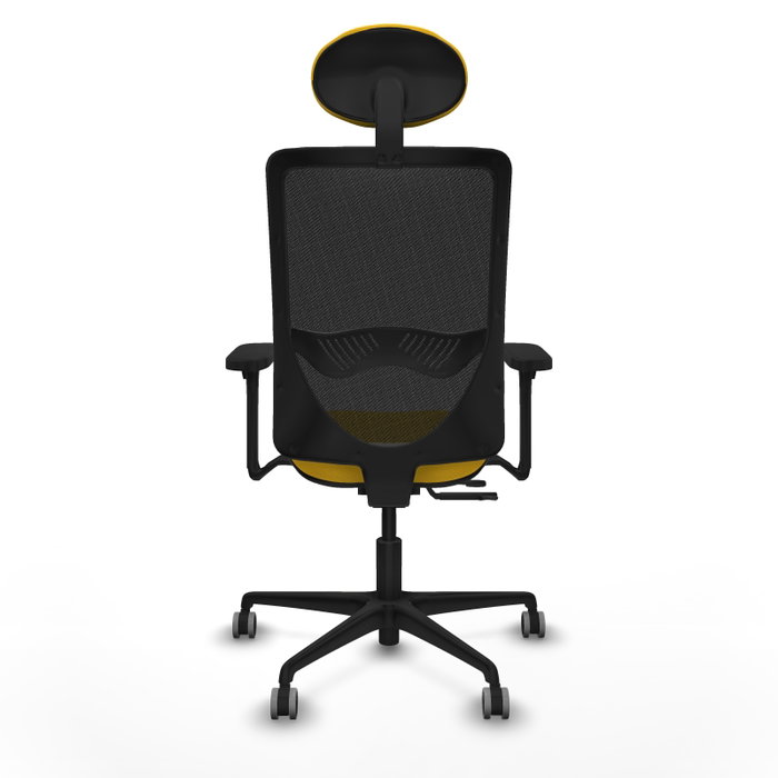 PIQUERAS Y CRESPO Silla de oficina Zulema con mecanismo Sincro/Traslack, Similpiel Amarillo y Malla Negro PIQUERAS Y CRESPO Silla de oficina Zulema con mecanismo Sincro/Traslack, Similpiel Amarillo y Malla Negro