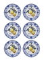 Hermia ODL0001 Platos de Postre de Cerámica Amarillos 19x19x2 cm (6 Piezas)