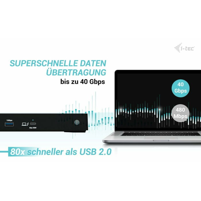 I-TEC Estación de Conexión Thunderbolt 4 CAINTGDUAL4KDOCPD 12 en 1
