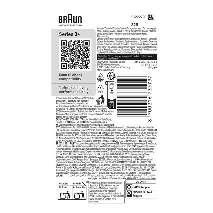 Braun Combipack 32B para Series 3 Braun Combipack 32B para Series 3
