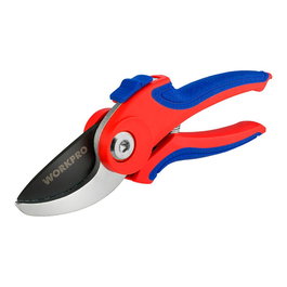 Workpro Tijeras de Jardinería, 180 mm, Corte Máximo Ø10 mm, Hojas con Recubrimiento Teflón Antiadherente, para Plantas, Setos y Arbustos