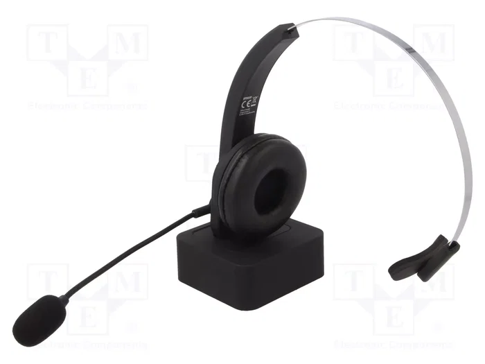 LogiLink BT0059 Auriculares Monoaurales Bluetooth con Diadema y Base de Carga Negro