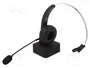 LogiLink BT0059 Auriculares Monoaurales Bluetooth con Diadema y Base de Carga Negro