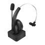 LogiLink BT0059 Auriculares Monoaurales Bluetooth con Diadema y Base de Carga Negro