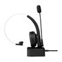 LogiLink Auriculares Diadema Bluetooth Mono BT0059 para Oficina/Call Center con Micrófono Boom, Base de Carga y USB, Negro