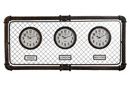 DKD Home Decor Reloj Pared Loft Gris Oscuro 5 x 42 x 93 cm