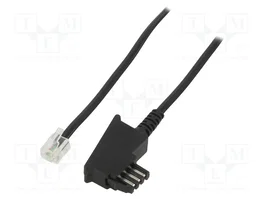 GOOBAY Cable telefónico plano 3m con conectores RJ11 y TAE-F