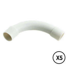 Tupersa Manguito PVC Curvado 90° Ø 25 mm Gris 5 Unidades Unión Tubo Rígido