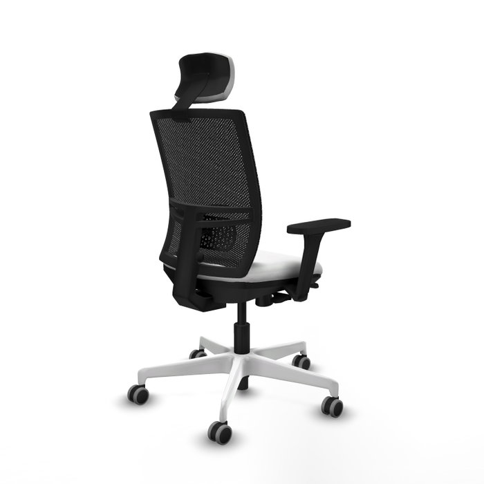 PIQUERAS Y CRESPO Silla de oficina Yunquera con mecanismo Sincro/Traslack Blanco/Negro
