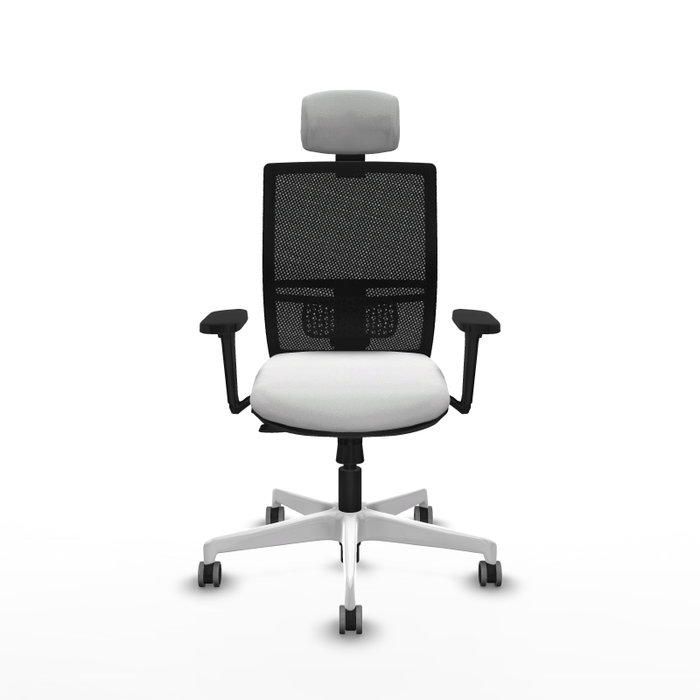 PIQUERAS Y CRESPO Silla de oficina Yunquera con mecanismo Sincro/Traslack Blanco/Negro