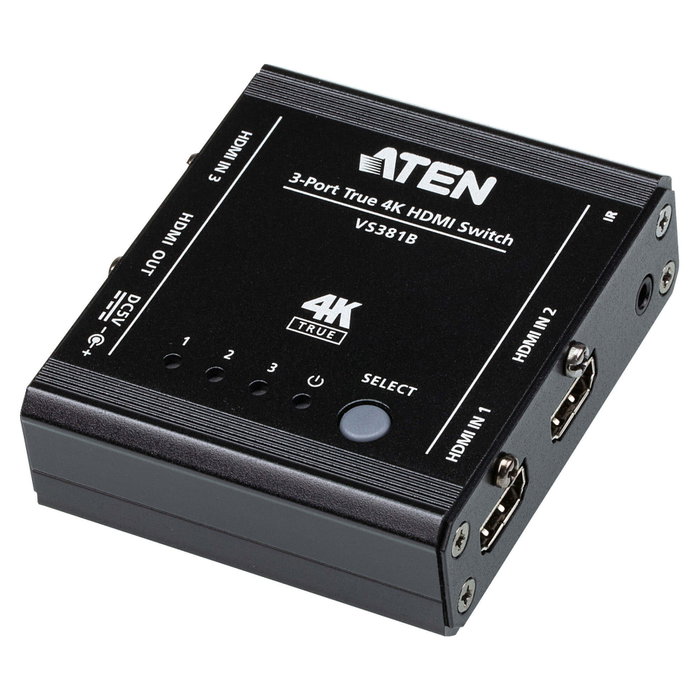 Aten VS381B Switch HDMI 4K Real de 3 Puertos