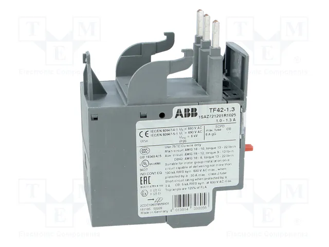 ABB TF42-1.3 Relé térmico 1÷1,3A AF