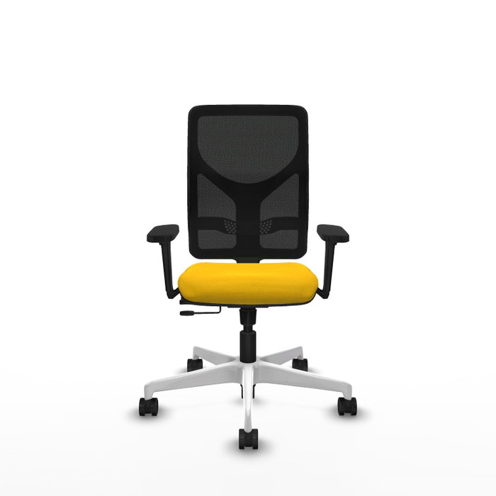 PIQUERAS Y CRESPO Silla de oficina Motilla con mecanismo Sincro/Traslack, Amarillo y Negro