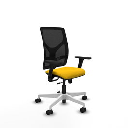PIQUERAS Y CRESPO Silla de oficina Motilla con mecanismo Sincro/Traslack, Amarillo y Negro