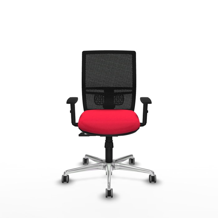 PIQUERAS Y CRESPO Silla de oficina Yunquera con mecanismo Sincro, Rojo y Negro
