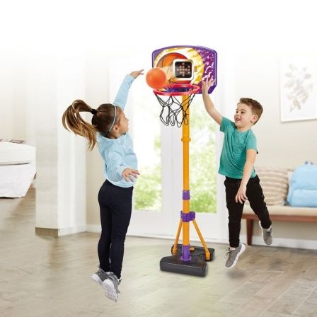Vtech Canasta de Baloncesto con Pantalla Electrónica 80-571422-022, Ajustable de 1m a 1.40m para Niños