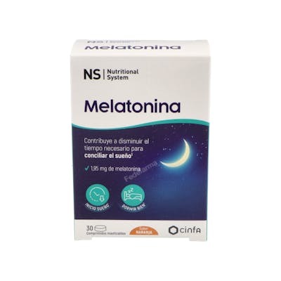 NUTRITIONAL SYSTEM Melatonina 1,95 mg 30 comprimidos masticables sabor naranja