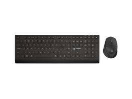 Natec Stingray 2 Teclado y Ratón Inalámbricos Negro, Diseño Polish Layout