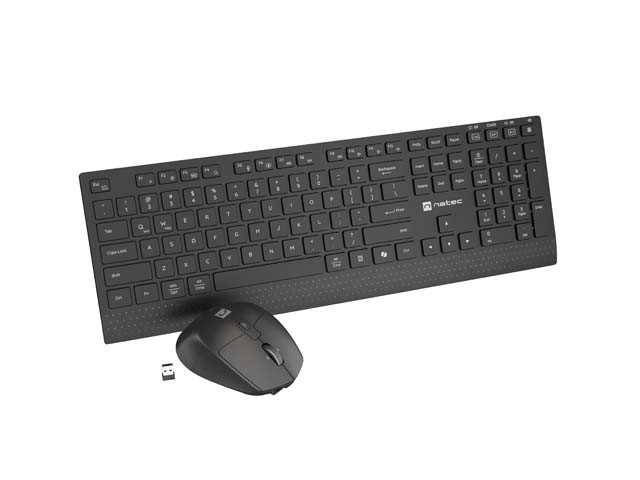 Natec Stingray 2 Teclado y Ratón Inalámbricos Negro, Diseño Polish Layout Natec Stingray 2 Teclado y Ratón Inalámbricos Negro, Diseño Polish Layout