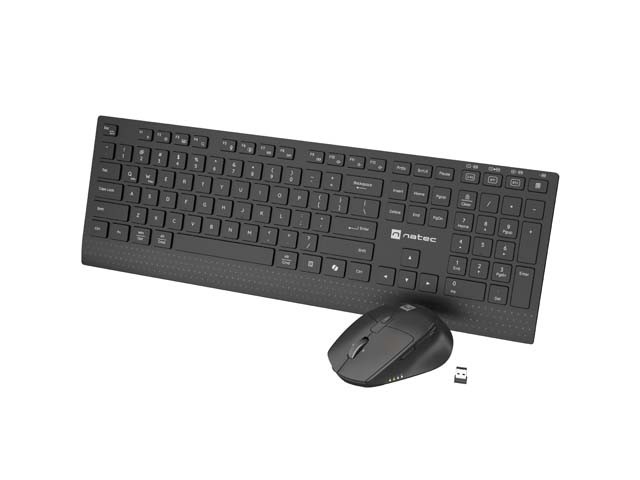 Natec Stingray 2 Teclado y Ratón Inalámbricos Negro, Diseño Polish Layout Natec Stingray 2 Teclado y Ratón Inalámbricos Negro, Diseño Polish Layout