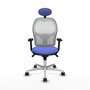 PIQUERAS Y CRESPO Silla de oficina Jorquera con mecanismo Sincro, Azul claro y Blanco