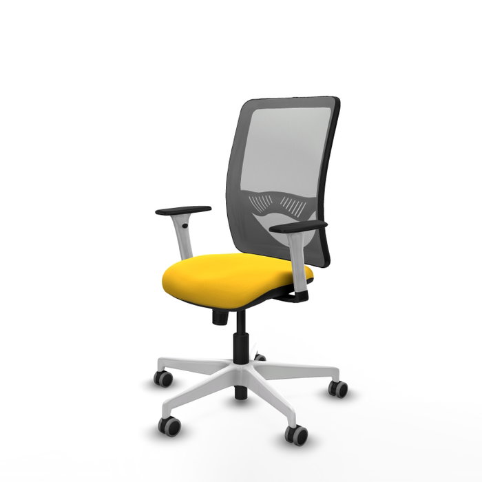 PIQUERAS Y CRESPO Silla de oficina Zulema con mecanismo Sincro, amarillo y gris PIQUERAS Y CRESPO Silla de oficina Zulema con mecanismo Sincro, amarillo y gris