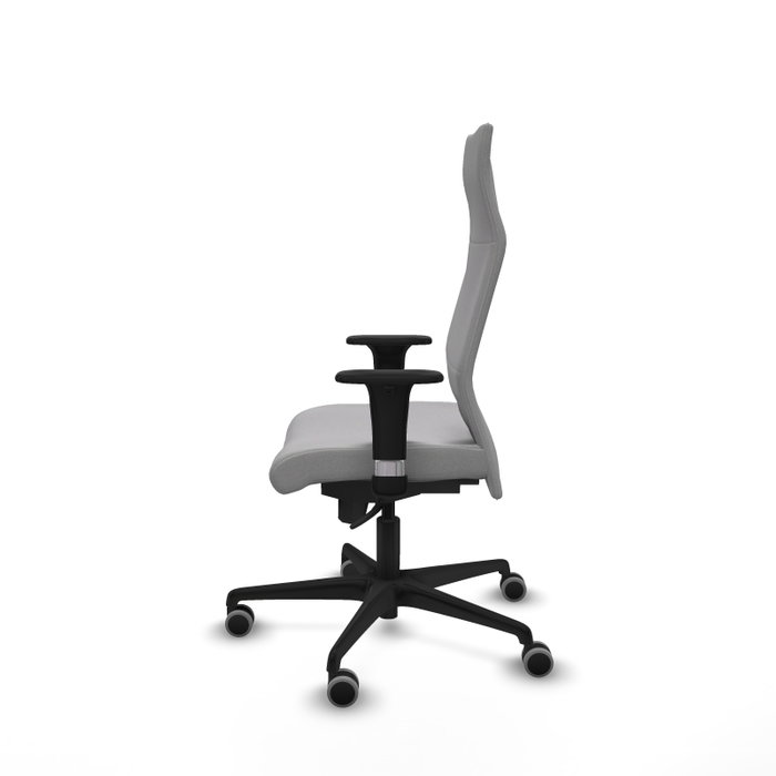 Sillón Albacete con mecanismo Sincro tapizada con Tela color Gris claro. Equipado con Base nailon negra, Brazos 1D y Ruedas 65 mm parqué Sillón Albacete con mecanismo Sincro tapizada con Tela color Gris claro. Equipado con Base nailon negra, Brazos 1D y Ruedas 65 mm parqué
