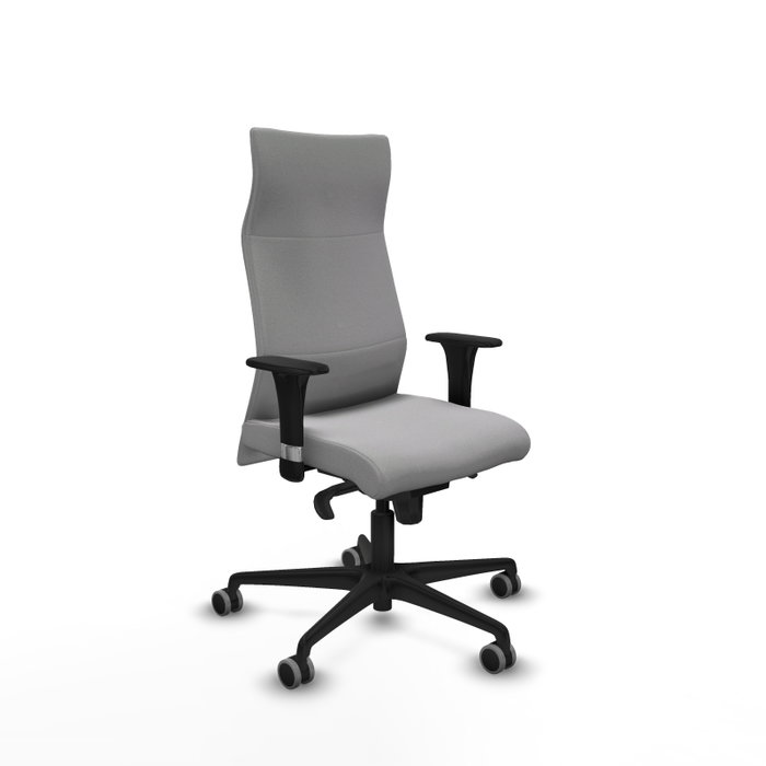 Sillón Albacete con mecanismo Sincro tapizada con Tela color Gris claro. Equipado con Base nailon negra, Brazos 1D y Ruedas 65 mm parqué Sillón Albacete con mecanismo Sincro tapizada con Tela color Gris claro. Equipado con Base nailon negra, Brazos 1D y Ruedas 65 mm parqué