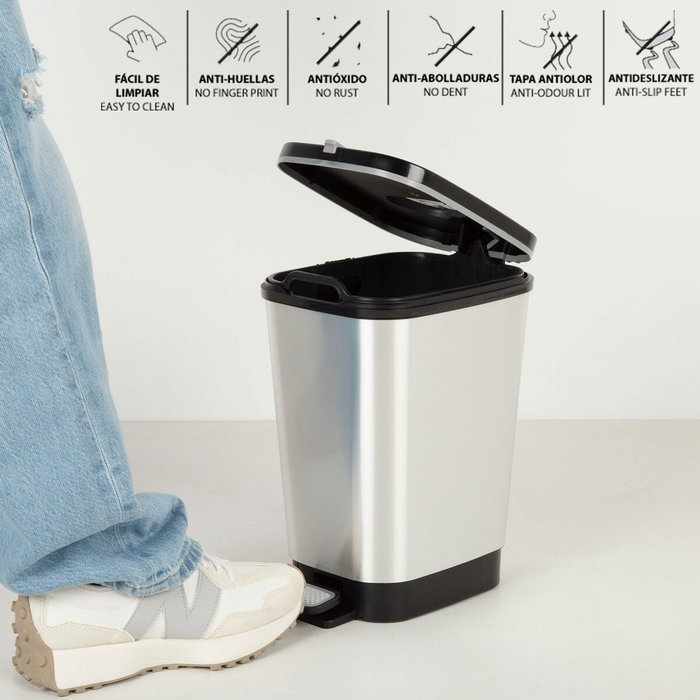Cubo de basura Curver Gris Plástico 6 L (5 Unidades)