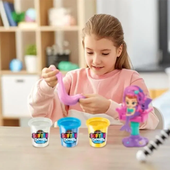 Crazart LEXIBOOK LEX3380743110110 Peluquería de Sirena Brillante en Play-Doh Suave y Moldeable