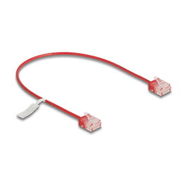 DeLOCK Cable de red RJ45 Cat.6 UTP Ultra Slim 0,3 m Rojo