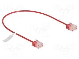 DeLOCK Cable de red RJ45 Cat.6 UTP Ultra Slim 0,3 m Rojo