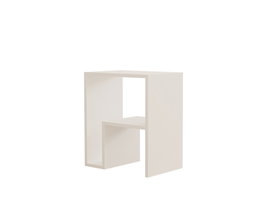 Hanah Home Mesa Auxiliar Yepa Blanca con Estantes, Diseño Moderno Escandinavo, Tablero Melamina 18mm, Blanco