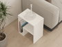 Hanah Home Mesa Auxiliar Yepa Blanca con Estantes, Diseño Moderno Escandinavo, Tablero Melamina 18mm, Blanco