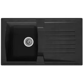 Stradour Fregadero de Cocina Empotrado 1 Bandeja + 1 Escurridor Arena SMC Negro 86 x 50 cm