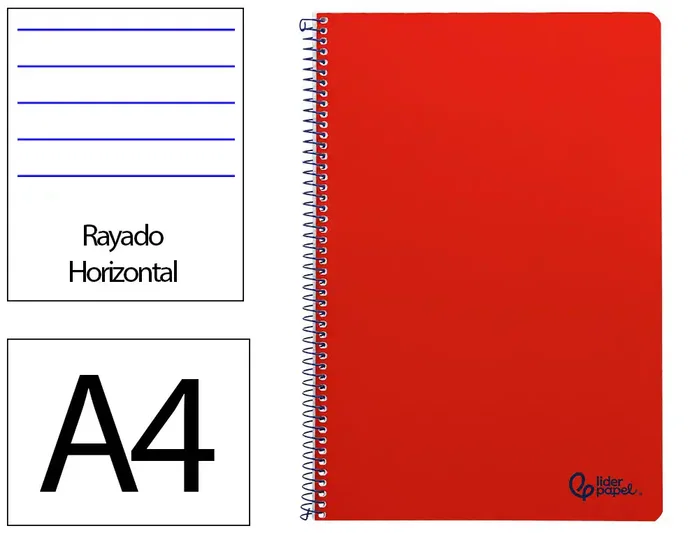 Liderpapel Cuaderno Espiral Smart A4 Tapa Blanda Rojo Liderpapel Cuaderno Espiral Smart A4 Tapa Blanda Rojo