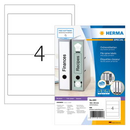 HERMA Etiquetas para archivadores A4 blancas 192x59 mm, 400 unidades
