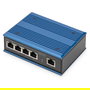 Digitus Switch de Red Industrial 5 Puertos Gigabit, 4 Puertos PoE+ (30W c/u), Unmanaged, 10 Gbps, Montaje Pared/DIN, Negro/Azul, DN-651120