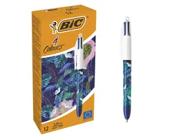 Bic Bolígrafo 4 Colores Retráctil Punta 1 mm Caja de 12 Unidades