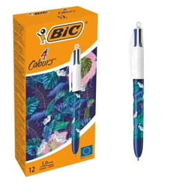 Boligrafo De 4 Colores Bic Botanical/Hydro (Set de 12)