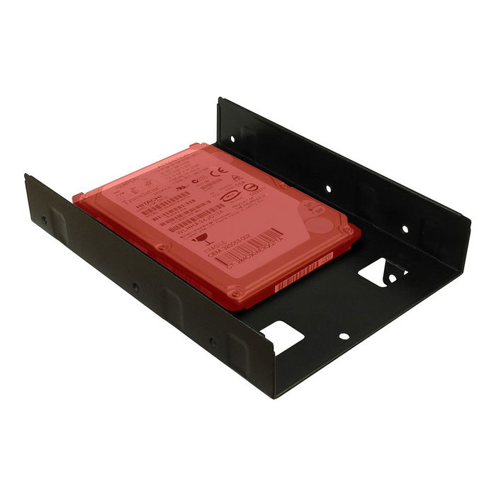 Inter-Tech 88885232 Kit de Montaje para 2x 2.5" a 3.5", Panel Frontal Embellecedor, Negro, Acero