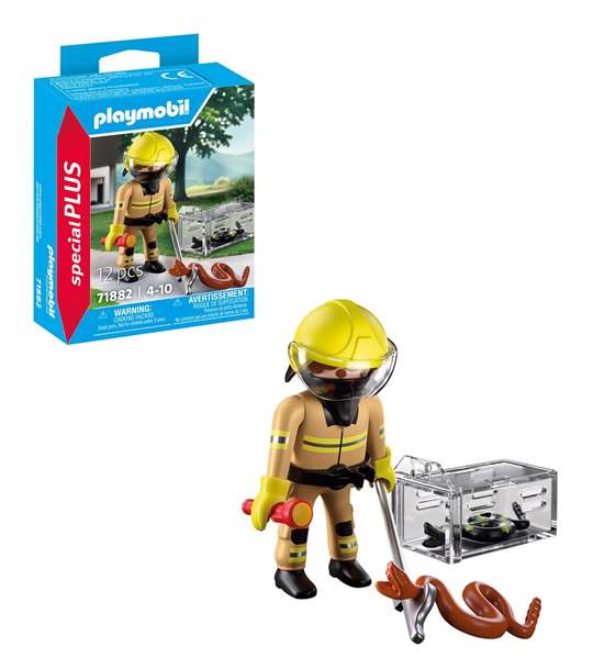 Playmobil Rescate de Serpiente Bombero con Accesorios y 2 Serpientes para Niños a Partir de 3 Años