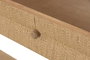 DKD Home Decor Consola Cottage con 2 Cajones y Estante, Natural, Abeto y Rattan, 120 x 35 x 81 cm
