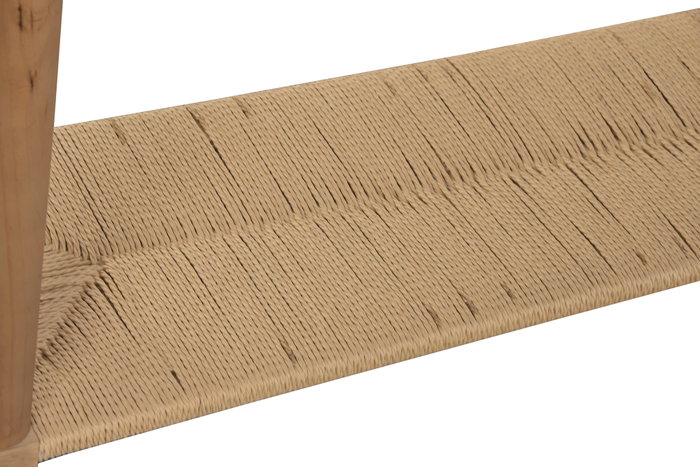 DKD Home Decor Consola Cottage con 2 Cajones y Estante, Natural, Abeto y Rattan, 120 x 35 x 81 cm