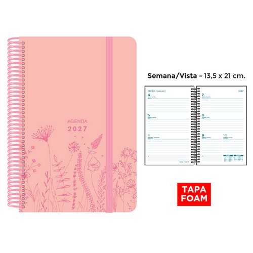 Senfort Agenda Anual 2027 Foam Spring con Tapa de Espuma Rosa Pastel Senfort Agenda Anual 2027 Foam Spring con Tapa de Espuma Rosa Pastel