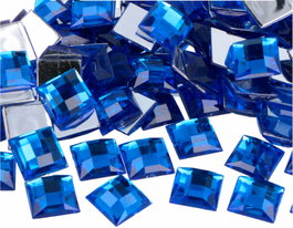 Innspiro Gemas decorativas acrílicas azul cuadrado 16x16mm 500u. aprox. fedos
