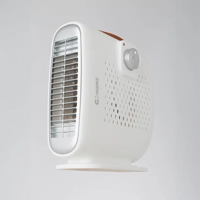 Calefactor Vertical Horizontal Resistencia Ventilador 500W Blanco 2 Niveles Calefacción Termostato Regulable Protección Sobrecalentamiento