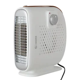 Calefactor Vertical Horizontal Resistencia Ventilador 500W Blanco 2 Niveles Calefacción Termostato Regulable Protección Sobrecalentamiento